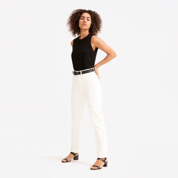 Everlane Denim - Everlane High Rise Straight Leg White Jeans 25 Ankle